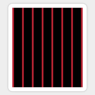 Vintage black and narrow red stripes - vertical Sticker